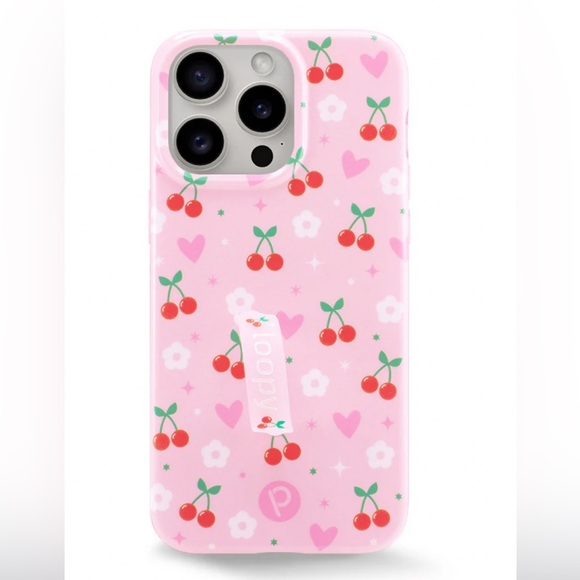 Loopy Cherry Cute X Krista Horton Pink Pattern I  I-Phone 15 Case New - Picture 2 of 5